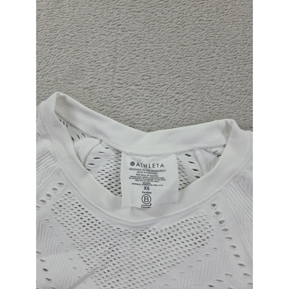 New Athleta Oxygen‎ Top Womens XS Seamless Long Sleeve White - Picture 5 of 8